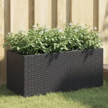   vidaXL fekete polyrattan kerti ültetőláda 2 cseréppel 72x30x32 cm