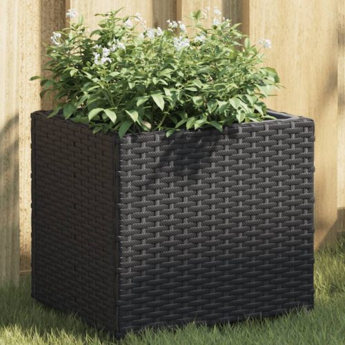 vidaXL fekete polyrattan kerti ültetőláda 36x30x32 cm