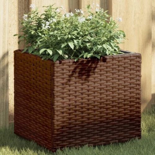 vidaXL barna polyrattan kerti ültetőláda 36x30x32 cm