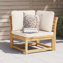   vidaXL tömör akácfa kerti sarokkanapé párnákkal 73 x 73 x 65 cm