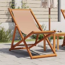   vidaXL tópszínű tömör eukaliptuszfa és szövet összecsukható strandszék