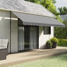   vidaXL antracitszürke csíkos pótszövet napellenzőszegélyhez 4,5 m