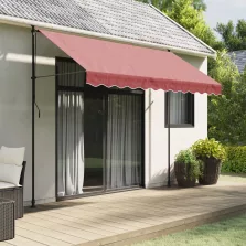   vidaXL burgundi vörös csíkos pótszövet napellenzőszegélyhez 3 m