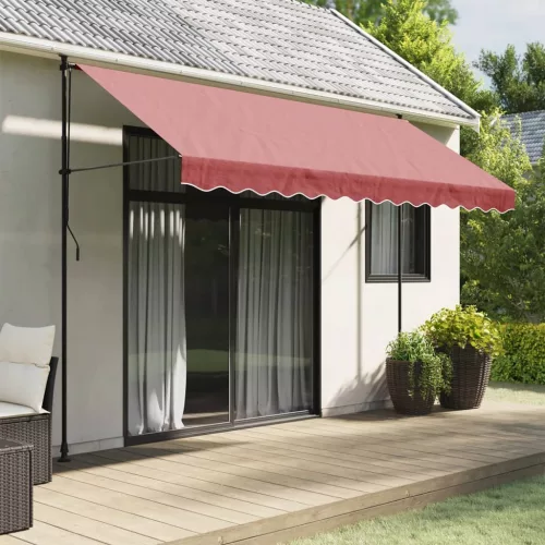 vidaXL burgundi vörös csíkos pótszövet napellenzőszegélyhez 3,5 m