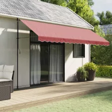   vidaXL burgundi vörös csíkos pótszövet napellenzőszegélyhez 4,5 m