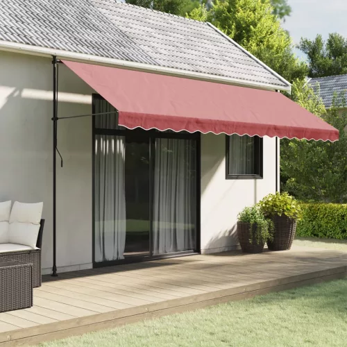 vidaXL burgundi vörös csíkos pótszövet napellenzőszegélyhez 4,5 m