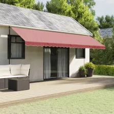   vidaXL burgundi vörös csíkos pótszövet napellenzőszegélyhez 6 m