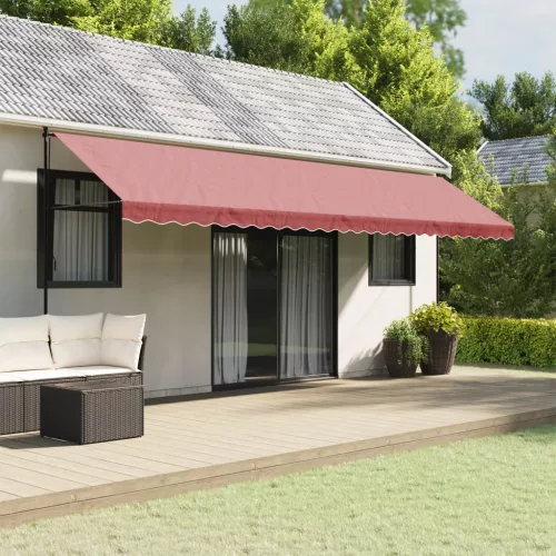 vidaXL burgundi vörös csíkos pótszövet napellenzőszegélyhez 6 m