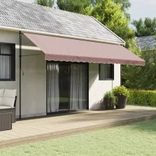 vidaXL barna csíkos pótszövet napellenzőszegélyhez 5 m