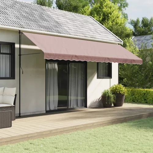 vidaXL barna csíkos pótszövet napellenzőszegélyhez 5 m