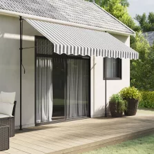   vidaXL antracitszürke fehér csíkos pótszövet napellenzőszegélyhez 3 m