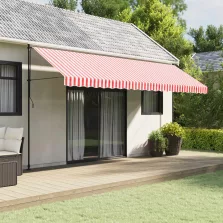   vidaXL piros és fehér csíkos pótszövet napellenzőszegélyhez 5 m