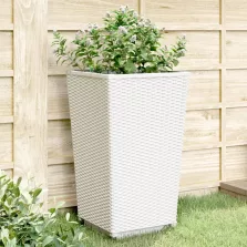   vidaXL 2 db fehér polipropilén kerti ültetőláda 32,5 x 32,5 x 57 cm
