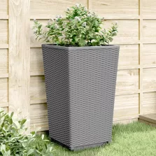   vidaXL 4 db világosszürke polipropilén kerti virágláda 32,5x32,5x57 cm