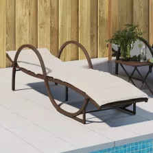   vidaXL barna polyrattan napozóágy párnával 60 x 199 x 42 cm