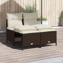   vidaXL 4 részes barna polyrattan kerti ülőgarnitúra párnákkal