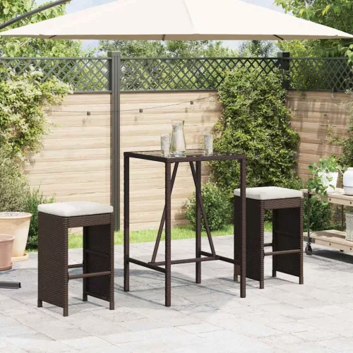 vidaXL 2 db barna polyrattan kerti bárszék párnával