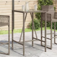   vidaXL szürke polyrattan kültéri bárasztal 70 x 70 x 110 cm