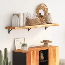   vidaXL tömör akácfa téglalap alakú fali polc 110 x 20 x 2,5 cm