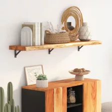   vidaXL tömör akácfa téglalap alakú fali polc 120 x 20 x 2,5 cm