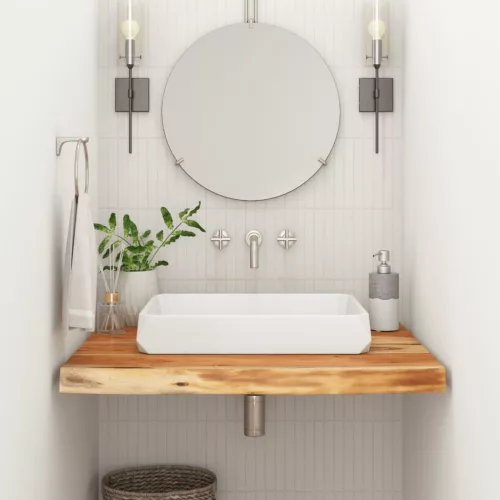 vidaXL tömör akácfa téglalap alakú fürdőszobai pult 70 x 60 x 3,8 cm