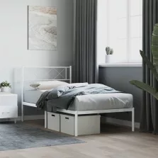 vidaXL fehér fém ágykeret fejtámlával 90x200 cm