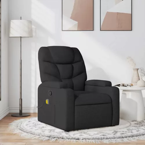 vidaXL fekete szövet dönthető masszázsfotel