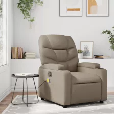 vidaXL kávészínű műbőr dönthető masszázsfotel