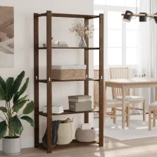   vidaXL 5 szintes barna tömör fenyőfa tárolóállvány 80 x 38 x 170 cm