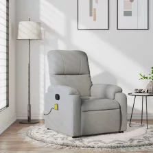   vidaXL világosszürke mikroszálas szövet dönthető masszázsfotel