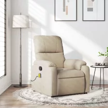   vidaXL krémszínű mikroszálas szövet dönthető masszázsfotel