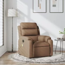 vidaXL barna szövet dönthető masszázsfotel