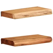 vidaXL 2 darab tömör akácfa fali polc 30 x 20 x 3,5 cm