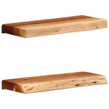 vidaXL 2 darab tömör akácfa fali polc 40x20x3,5 cm