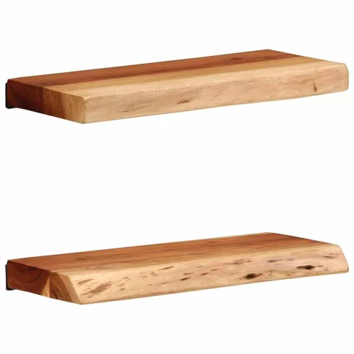 vidaXL 2 darab tömör akácfa fali polc 40x20x3,5 cm