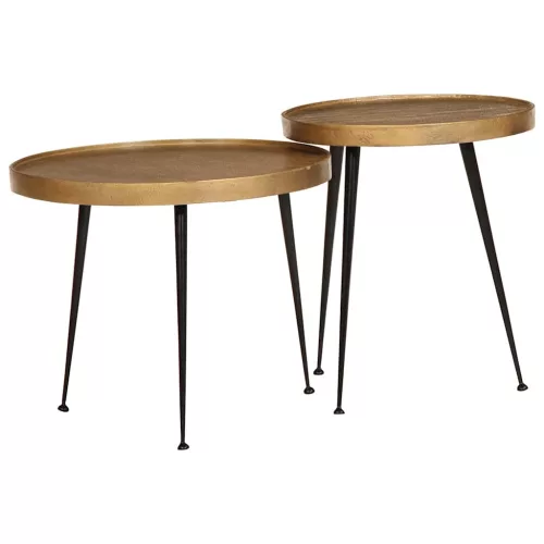 vidaXL 2 db arany színű szerelt fa dohányzóasztal