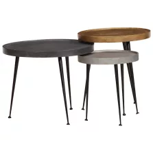 vidaXL 3 db többszínű szerelt fa dohányzóasztal