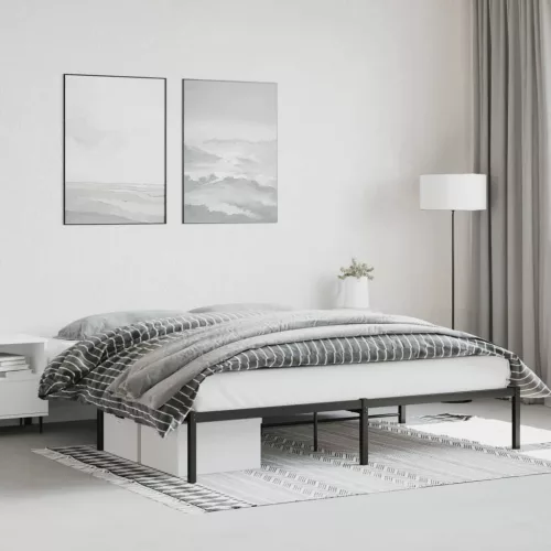 vidaXl fekete fém ágykeret 180 x 200 cm