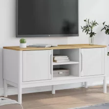   vidaXL FLORO fehér tömör fenyőfa TV-szekrény 114 x 43 x 55 cm