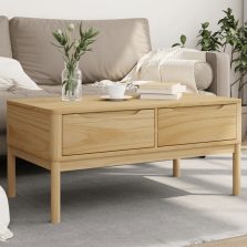   vidaXL FLORO viaszbarna tömör fenyőfa dohányzóasztal 99 x 55,5 x 45 cm