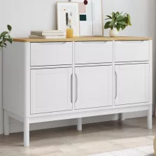   vidaXL FLORO fehér tömör fenyőfa tálalószekrény 114 x 43 x 74 cm