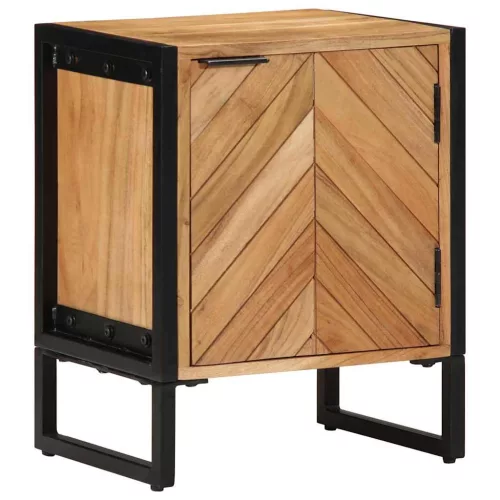 vidaXL Éjjeli asztal Barna 40 x 30 x 50 cm Tömör akácfa és fém
