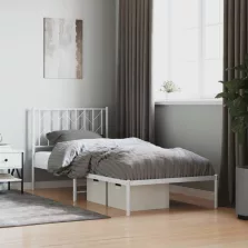 vidaXL fehér fém ágykeret fejtámlával 90x200 cm