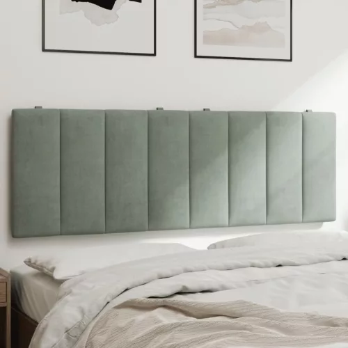 vidaXL világosszürke bársony fejtámla párna Hanko 120 cm