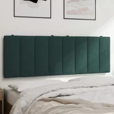 vidaXL sötétzöld bársony fejtámla párna 120 cm