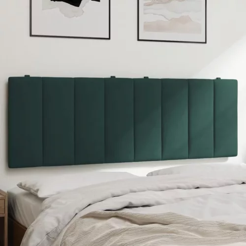 vidaXL sötétzöld bársony fejtámla párna 120 cm