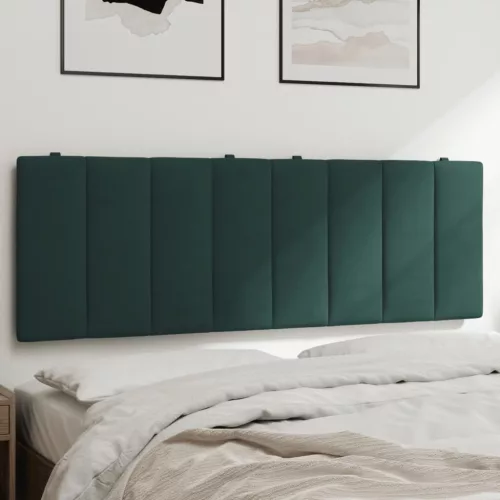 vidaXL sötétzöld bársony fejtámla párna 140 cm