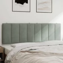 vidaXL világosszürke bársony fejtámla párna 160 cm