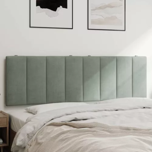 vidaXL világosszürke bársony fejtámla párna 160 cm