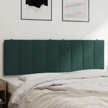 vidaXL sötétzöld bársony fejtámla párna 160 cm